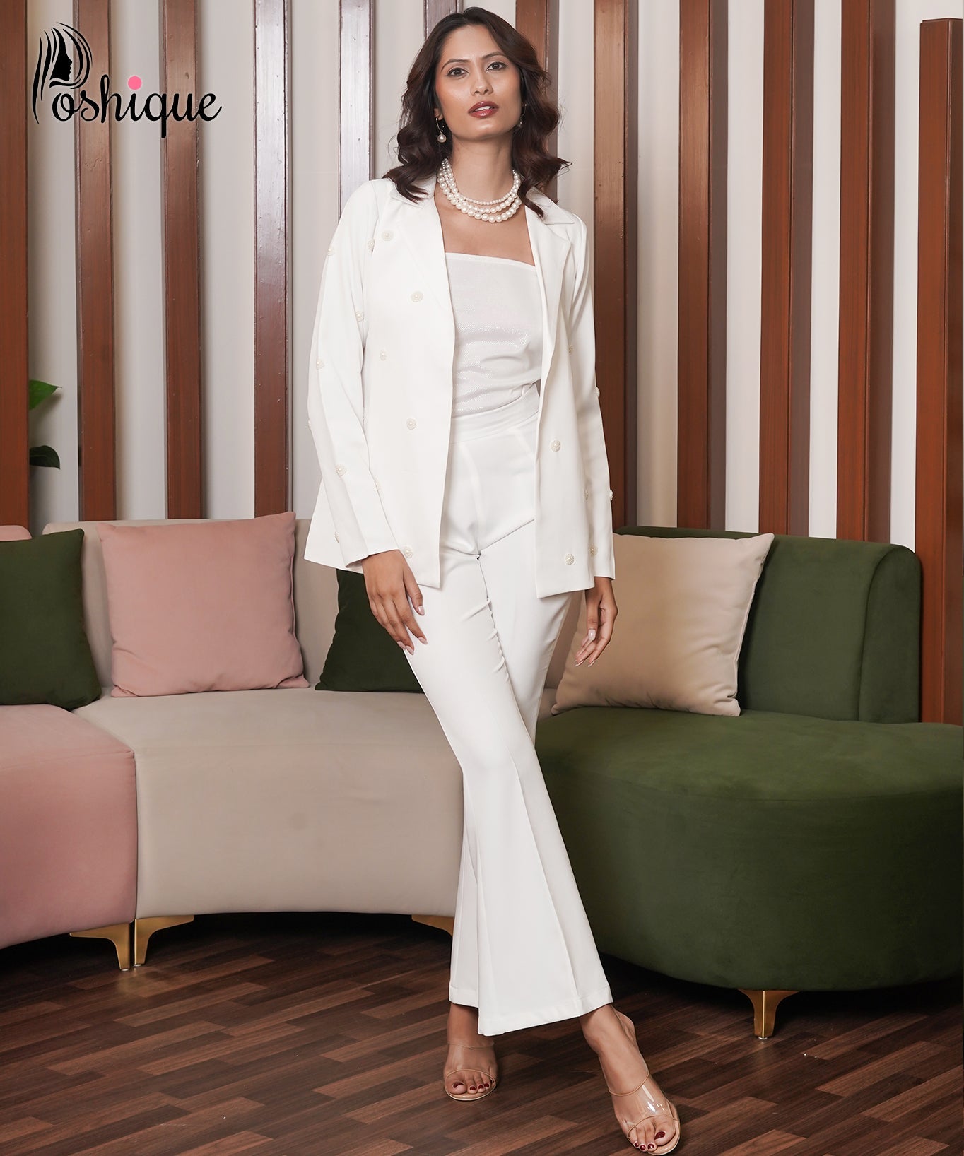 Ivory Single-Breasted Blazer