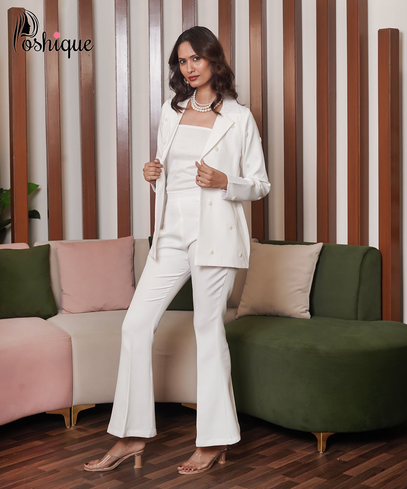 Ivory Flared Trousers