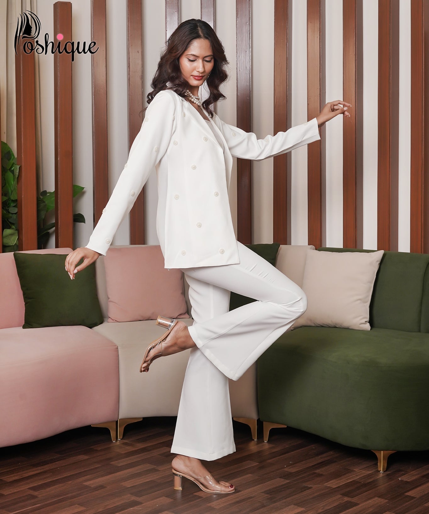 Ivory Single-Breasted Blazer