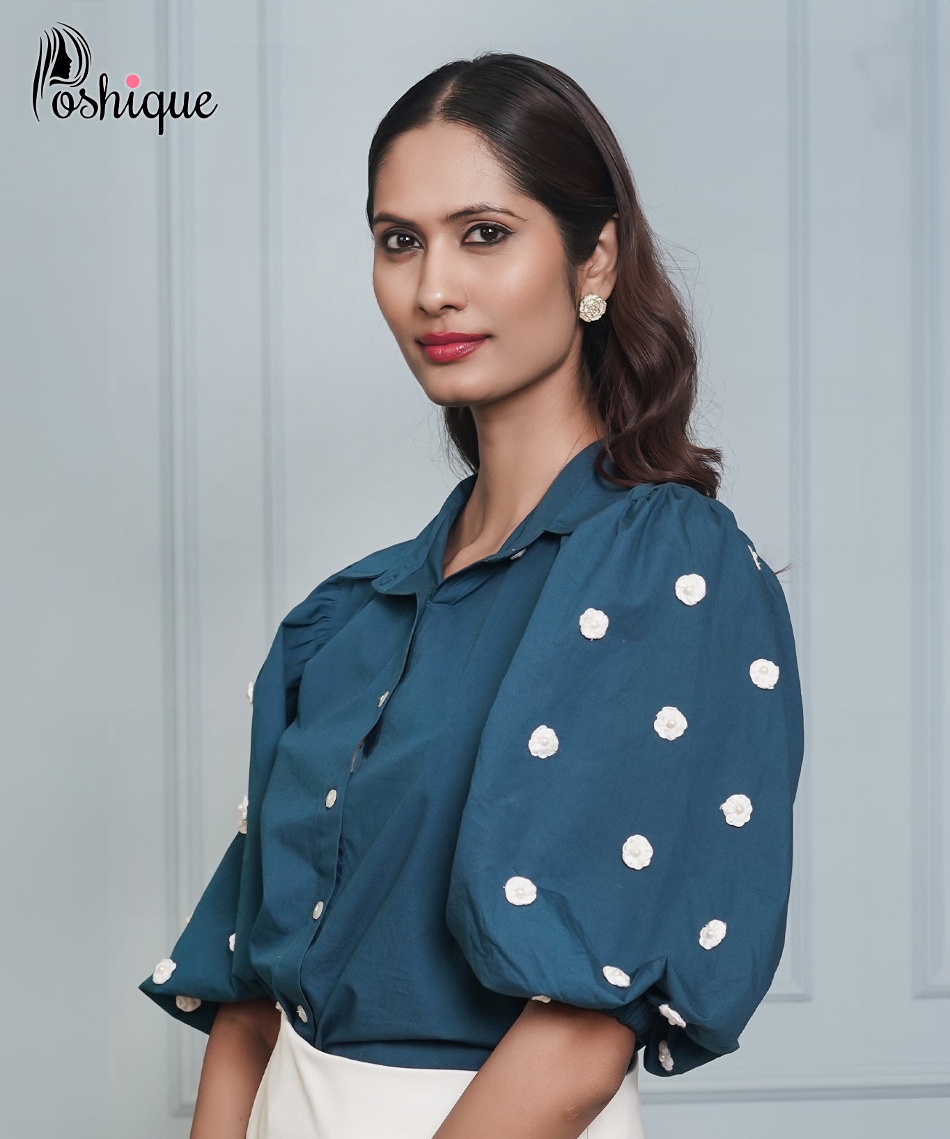 Poshique White High-Waisted Wrap Skort