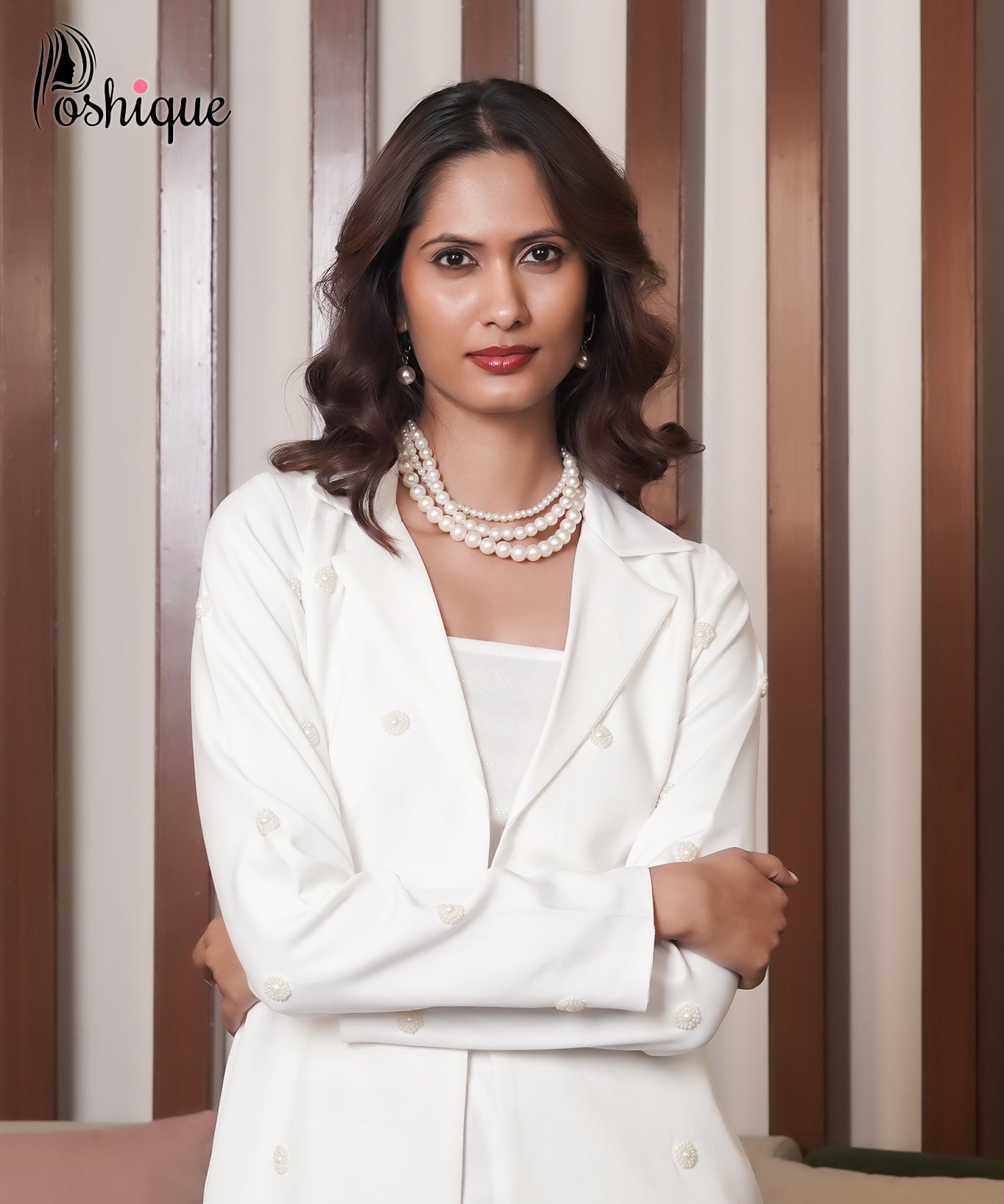 Ivory Single-Breasted Blazer