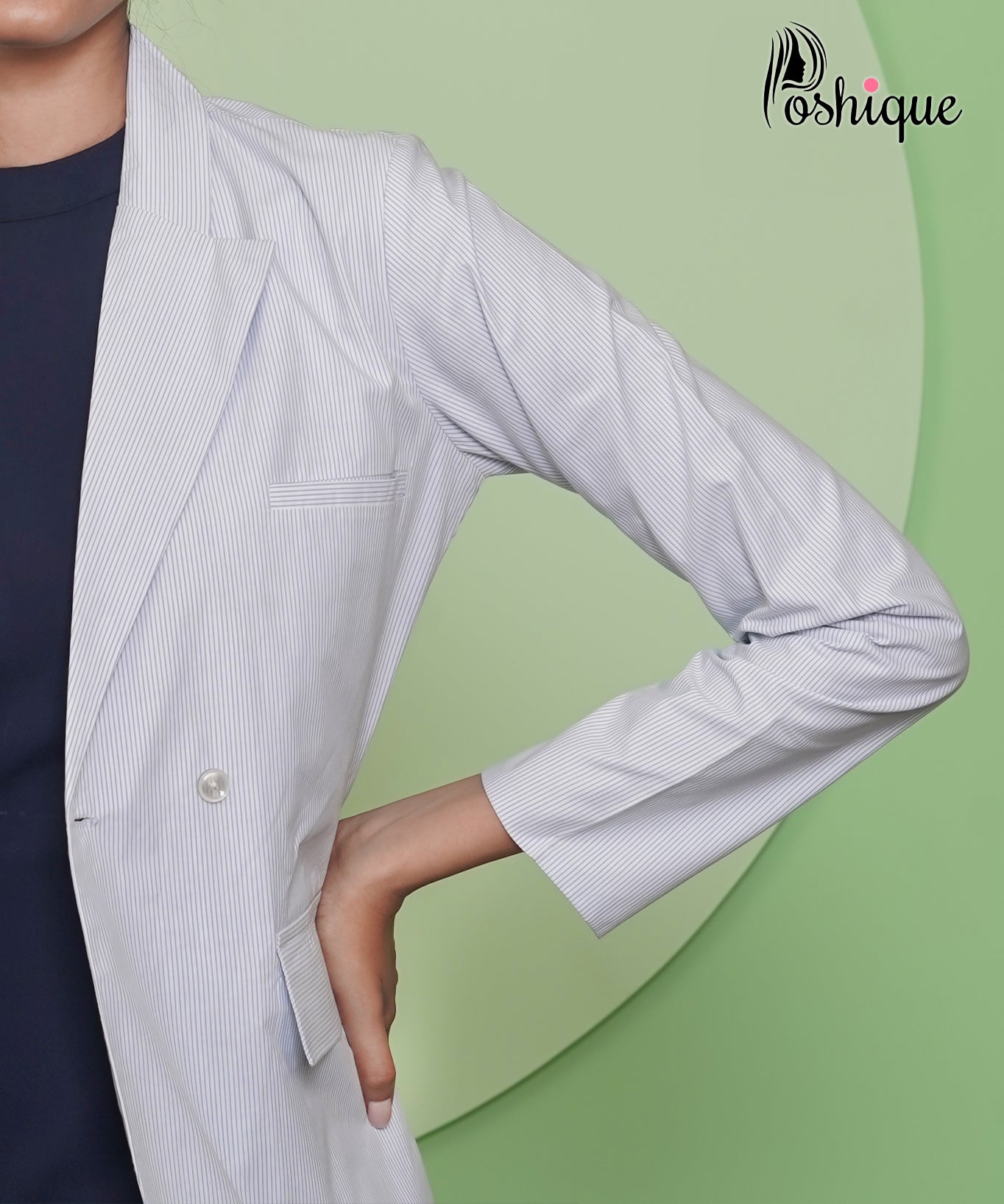 Poshique Trendy Navy Blue Midi Dress